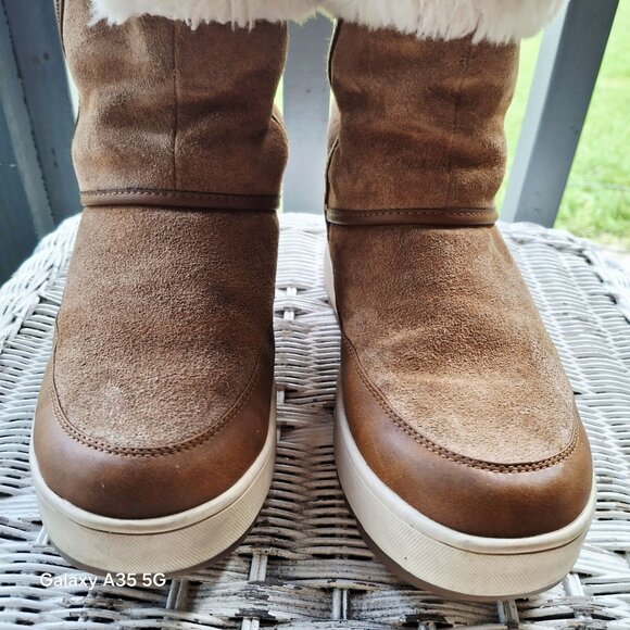 Koolaburra By UGG Womens Brown Suede & Faux Shearling Winter Boots Size 8 Side Z - Picture 3 of 12